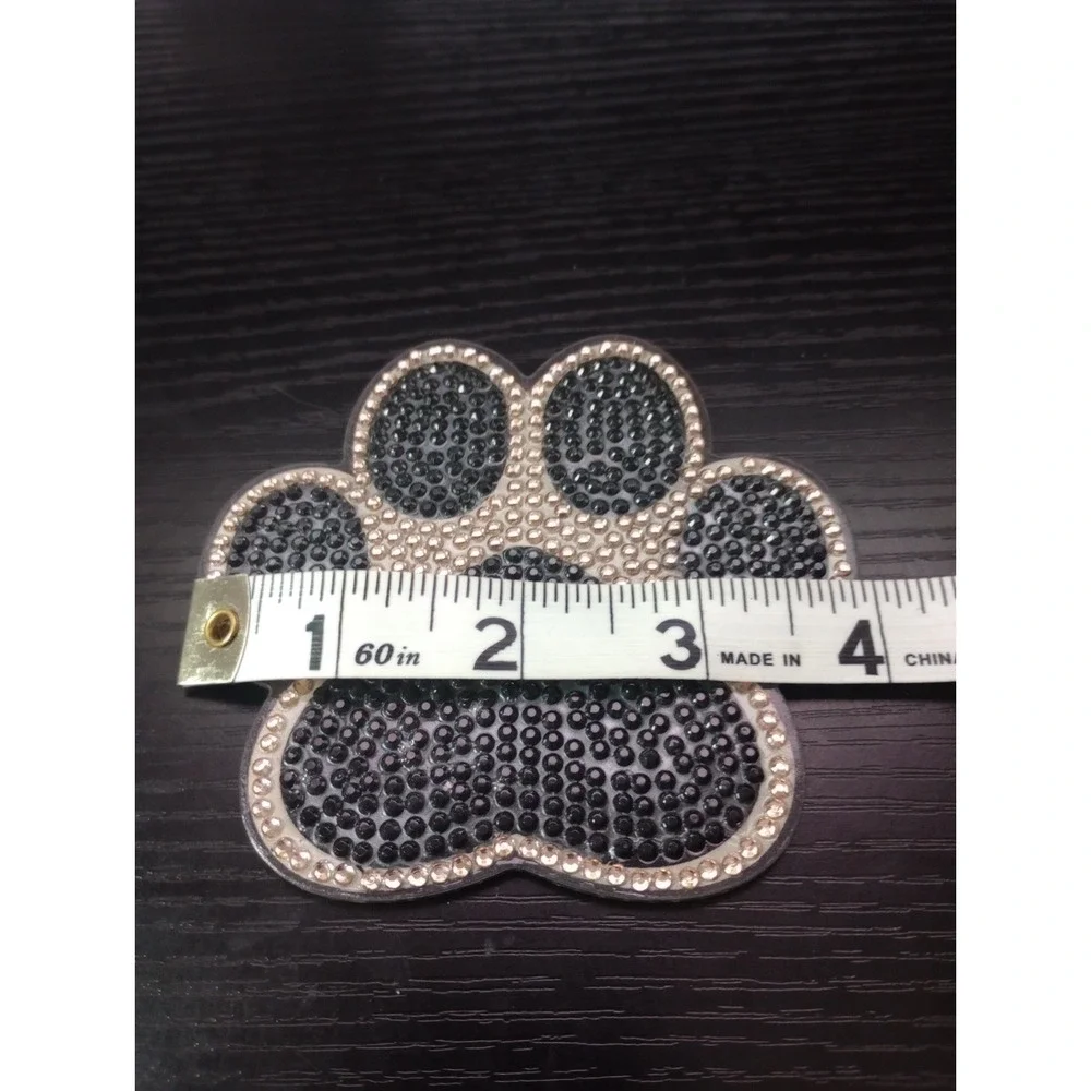 Set of 10 Handmade Diamond Art Paw Print Coasters with Holder | Cork Back | Pet